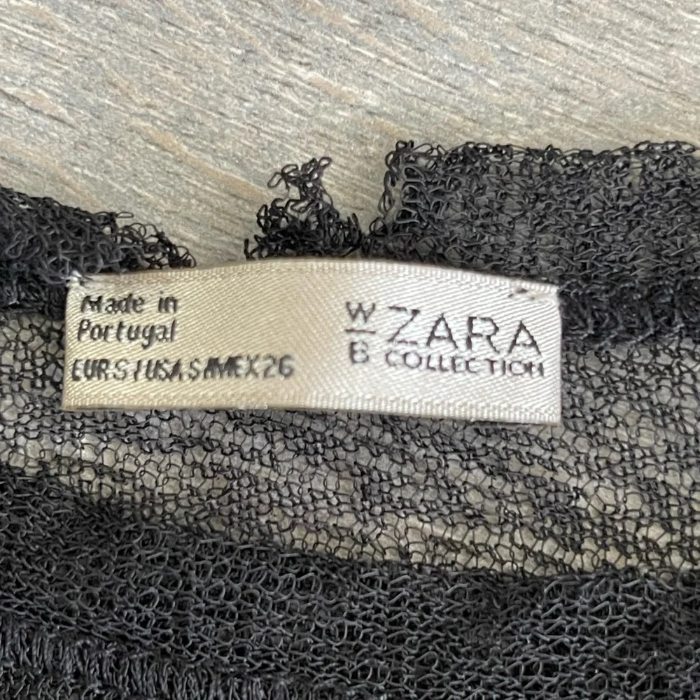 Zara Black Sheer Knit Long Sleeve Top - Picture 4 of 4